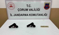 Jandarmanın durdurduğu araçta 2 tabanca ele geçirildi