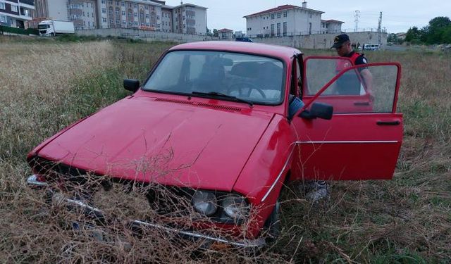 Yayaları ezmekten teğet geçen alkollü sürücü aracıyla tarlaya girdi: 1 yaralı