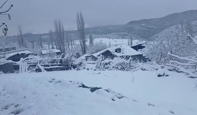 Osmancık'ta köylüler kar yağışıyla güne uyandı