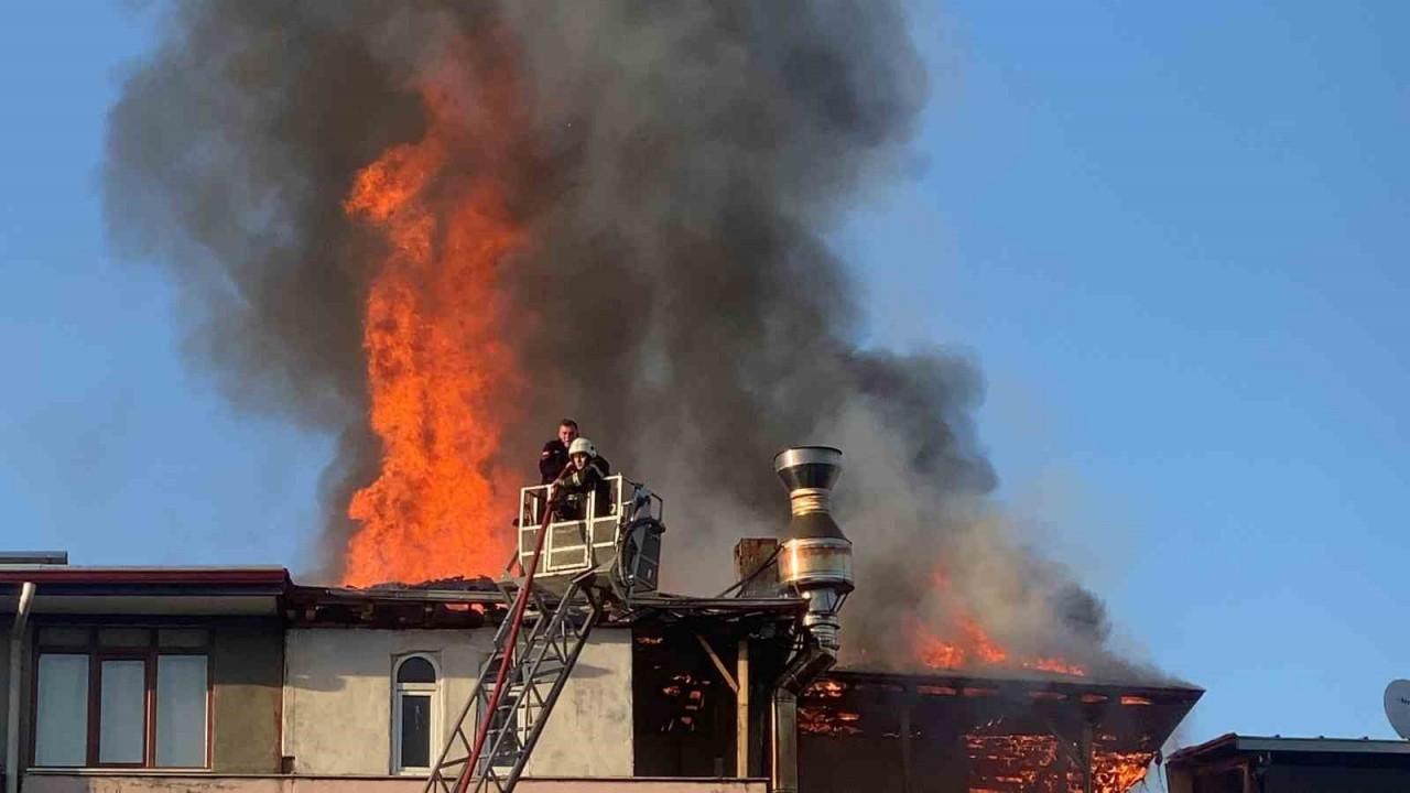 Ev Yangını Dron Ile Görüntülendi